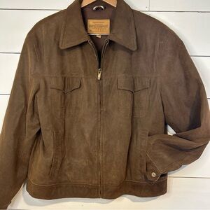 Guess Leather Trucker Jacket Brown